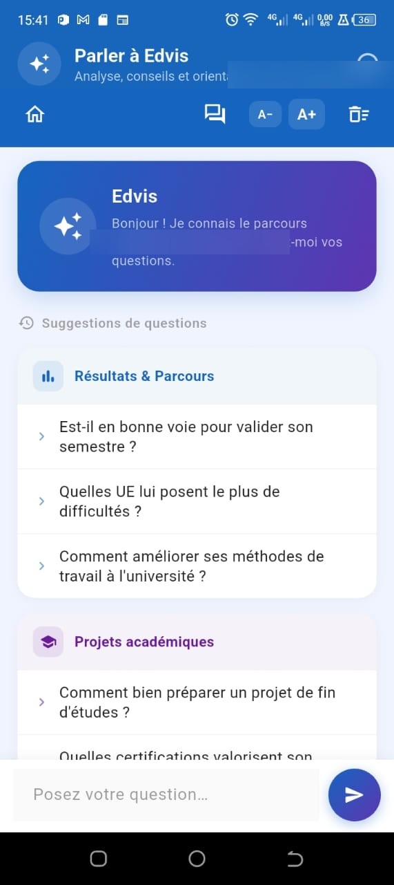 L'assistant Edvis en conversation